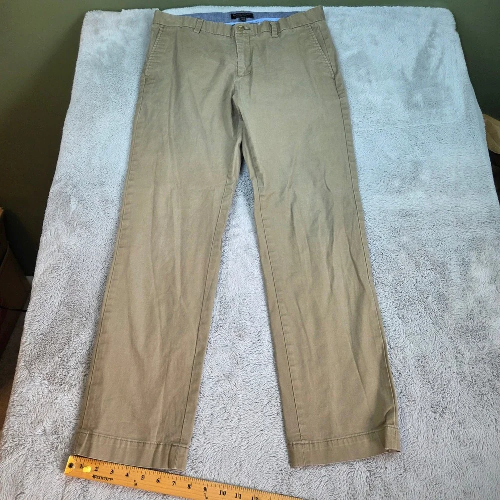 Banana Republic Emerson Chino Pants Mens 33x32 Straight Leg Stretch Twill Khaki